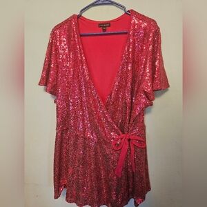 Lane Bryant Sequin Wrap Top